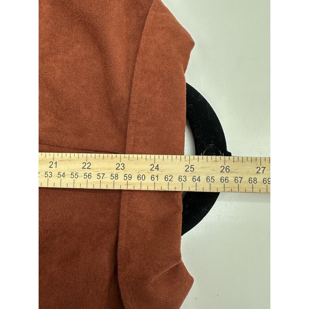 Studio 1 Womens Two Piece Set Size 16W Jacket and Skirt Orange Faux Suede - Picture 14 of 16